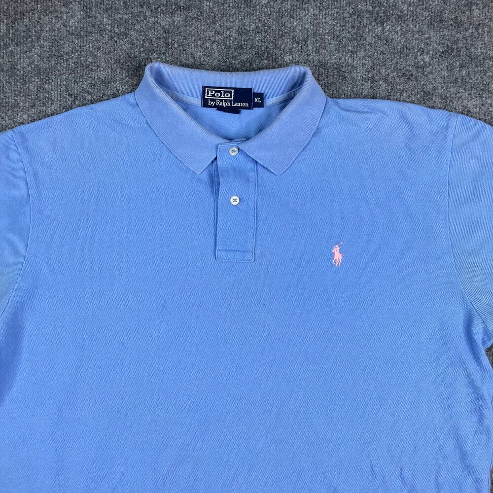 Polo Ralph Lauren Polo Shirt Mens XL Light Blue Short Sleeve Cotton Classic Fit